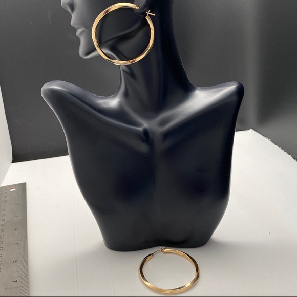 Jewelry - 10K GOLD BONDED LARGE STATEMENT HOOP EARRINGS